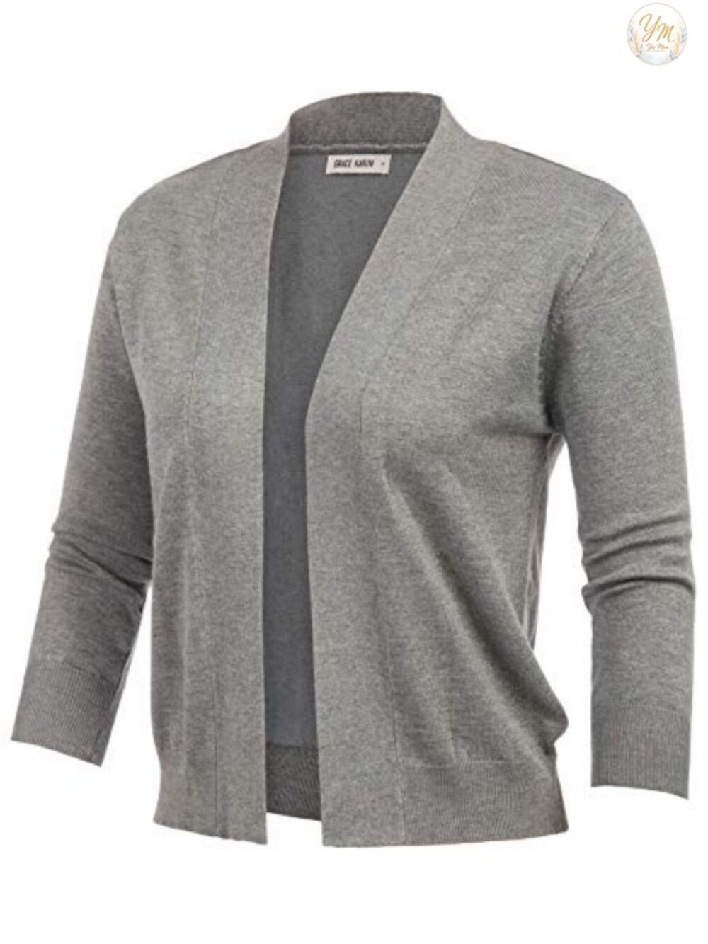 Women's Cropped Cardigan Sweater Lightweight 3/4 Sleeve Open Front Shrug